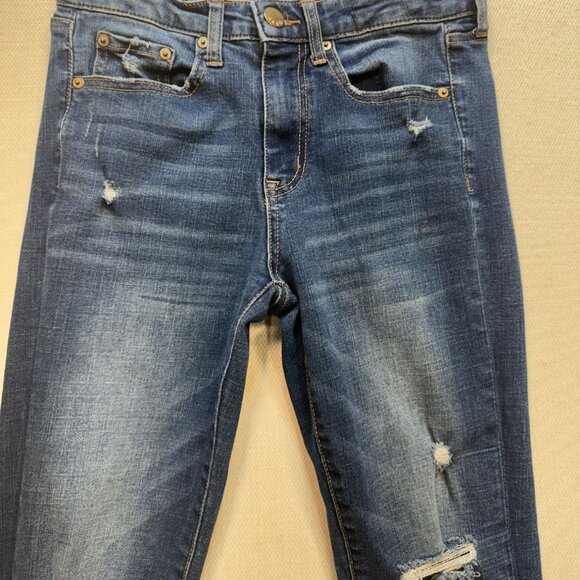 Aero Womens High Rise Skinny Jeans Size 4 Blue Denim Distressed Jeggings Casual - Picture 7 of 11